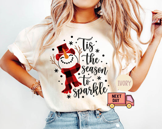 Tis the Season to Sparkle Christmas Shirt, Christmas Gifts, Christmas Shirts for Women, New Year Shirt, Let It Snow Shirt