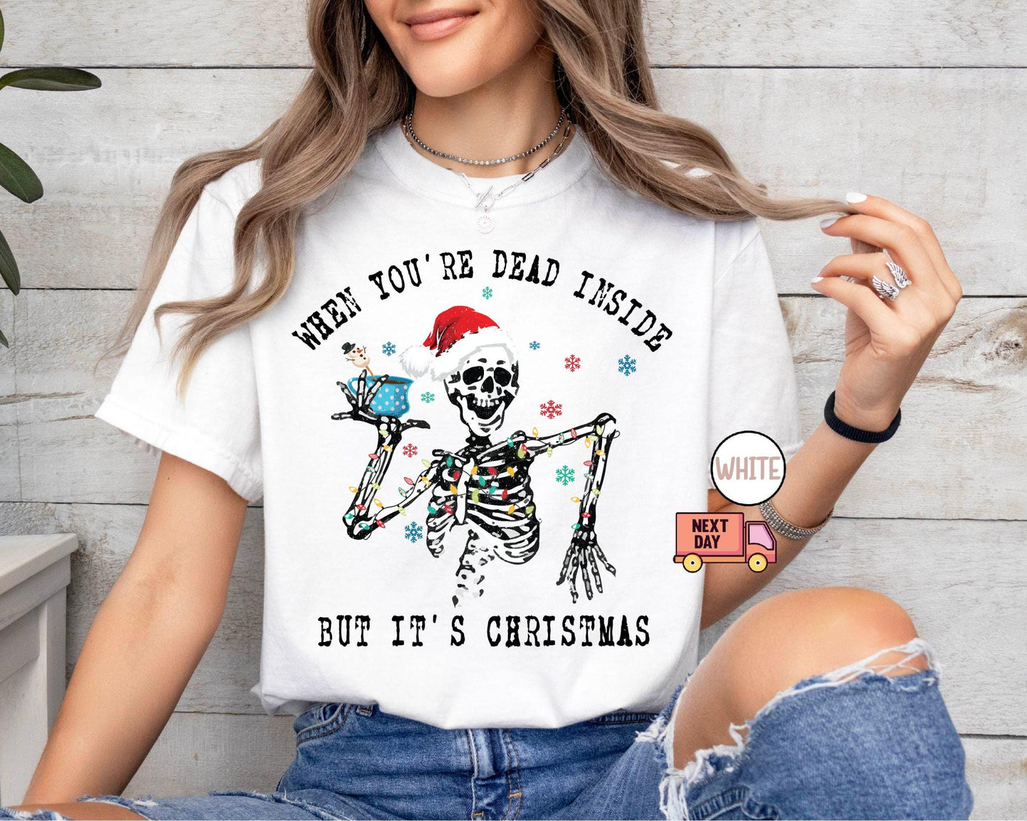 When You're Dead Shirt,Christmas Gift,Christmas Crew Shirts,Christmas Skeleton TShirt,Holiday Gifts,Christmas Shirt,Santa Tee