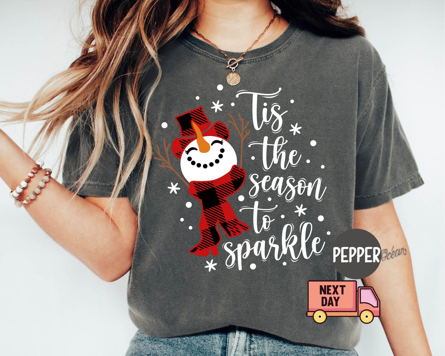 Tis the Season to Sparkle Christmas Shirt, Christmas Gifts, Christmas Shirts for Women, New Year Shirt, Let It Snow Shirt
