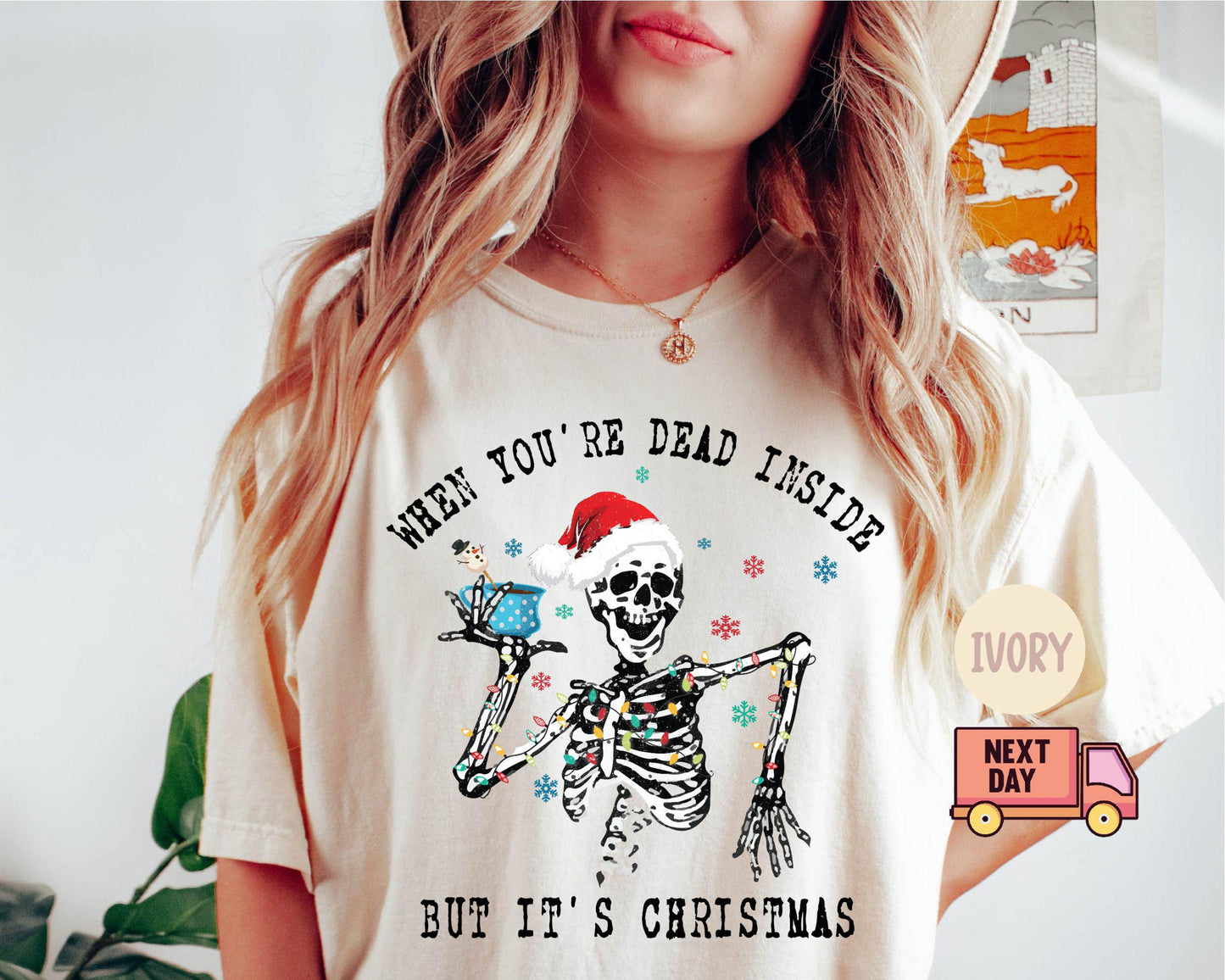 When You're Dead Shirt,Christmas Gift,Christmas Crew Shirts,Christmas Skeleton TShirt,Holiday Gifts,Christmas Shirt,Santa Tee