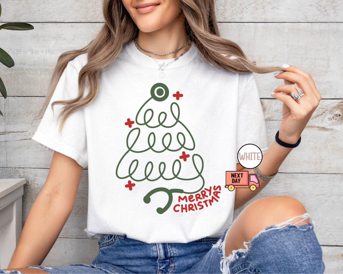 Merry Christmas Stethoscope Shirt, Christmas crewneck, CNA gift, Christmas Gift, Nurse Holidays Gift, Xmas Shirt for Medical Worker, Nurse