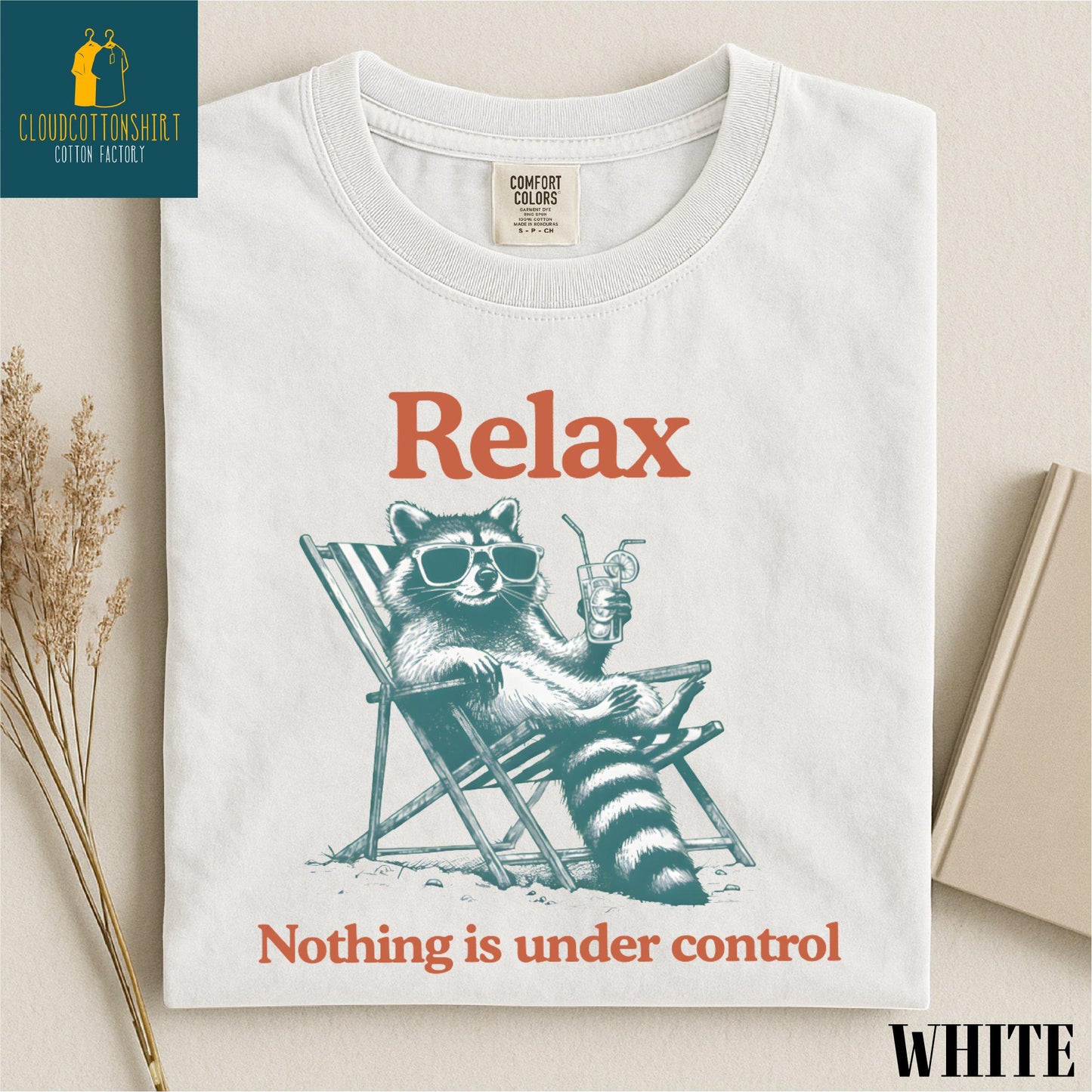 Relax Nothing Is Under Control Raccoon Shirt, Funny Trash Panda Sweater, Chill Vibe Sweatshirt, Funny Raccoon Comfort Colors T-Shirt