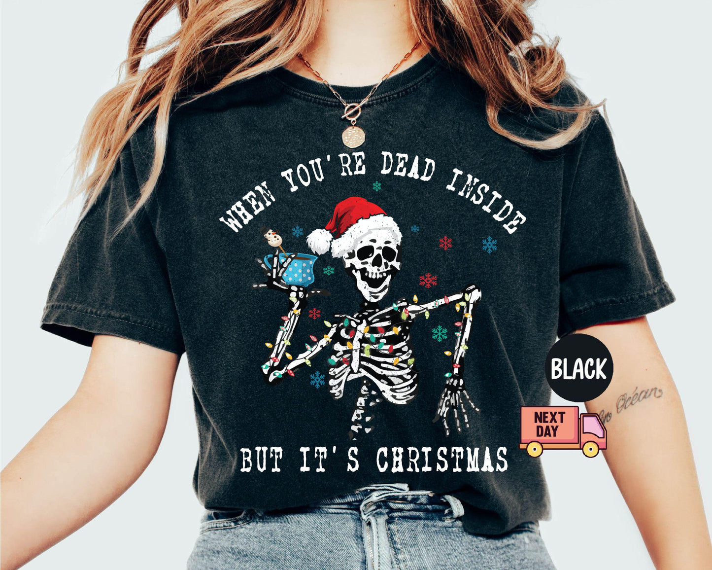 When You're Dead Shirt,Christmas Gift,Christmas Crew Shirts,Christmas Skeleton TShirt,Holiday Gifts,Christmas Shirt,Santa Tee