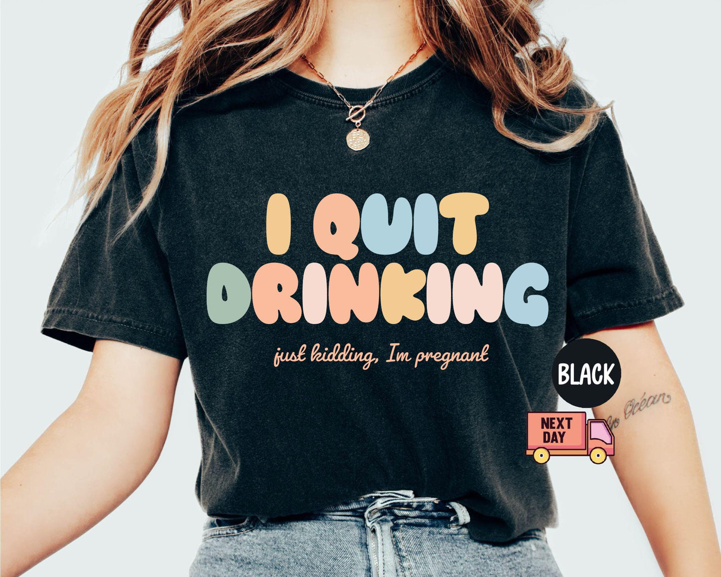Funny Pregnancy Shirt Pregnant Shirt, Pregnancy Announcement Shirt, Funny gift for New Mom, I Quit Drinking Pregnancy Tee