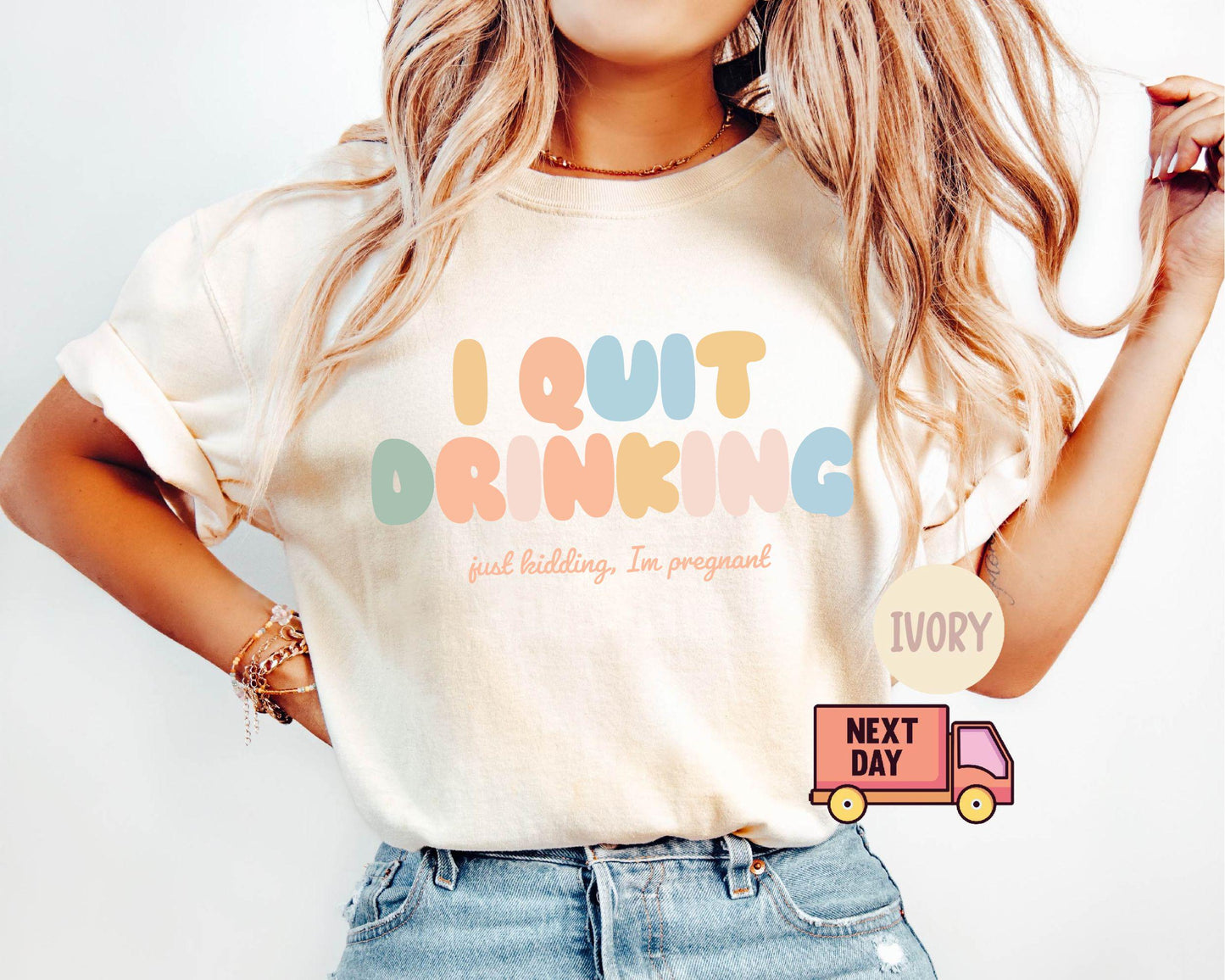 Funny Pregnancy Shirt Pregnant Shirt, Pregnancy Announcement Shirt, Funny gift for New Mom, I Quit Drinking Pregnancy Tee